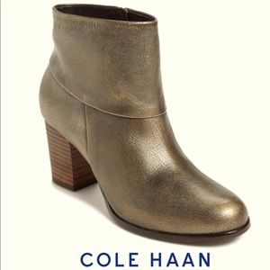 Cole Haan "Cassidy" Metallic Side Zip Ankle Boots